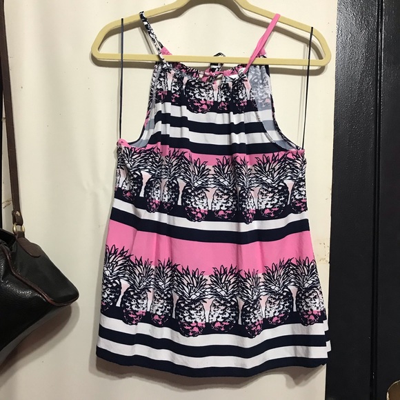 Cute pink and blue pineapple halter top - Picture 5 of 8